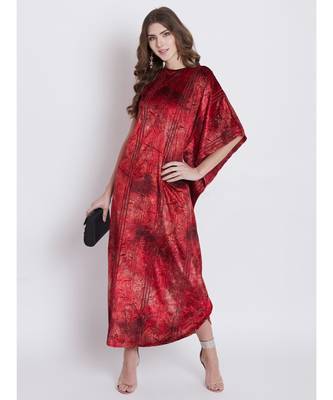 Shimmery Velvet Assymetreic Kaftan Dress 1