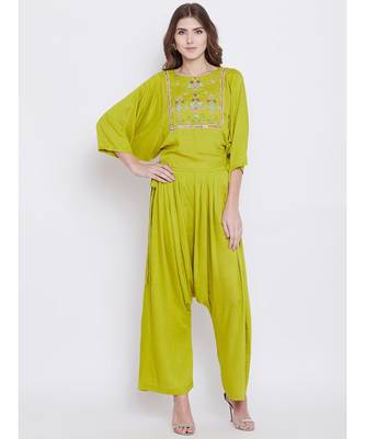 Green Elegance Embellished Top set 1