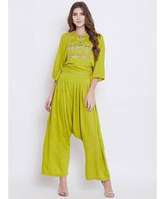 Green Elegance Embellished Top set 2