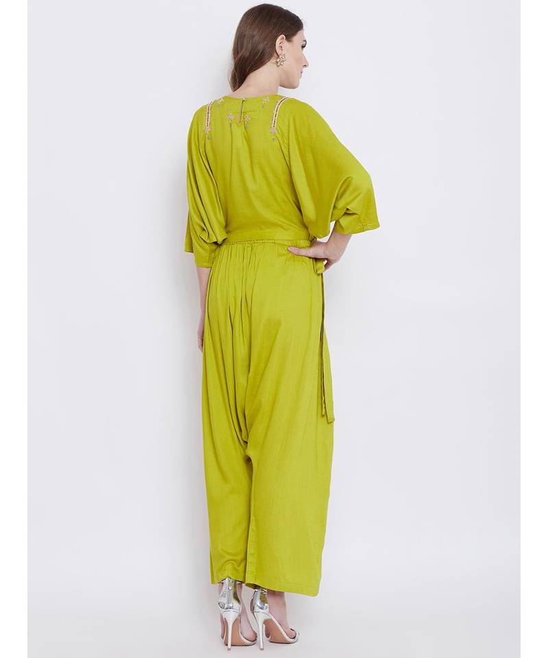 Green Elegance Embellished Top set