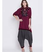 Maroon mystic Embellished Kurta set