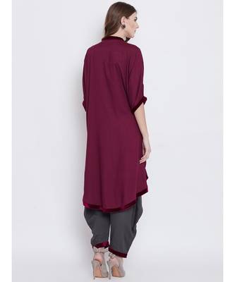 Maroon mystic Embellished Kurta set 5