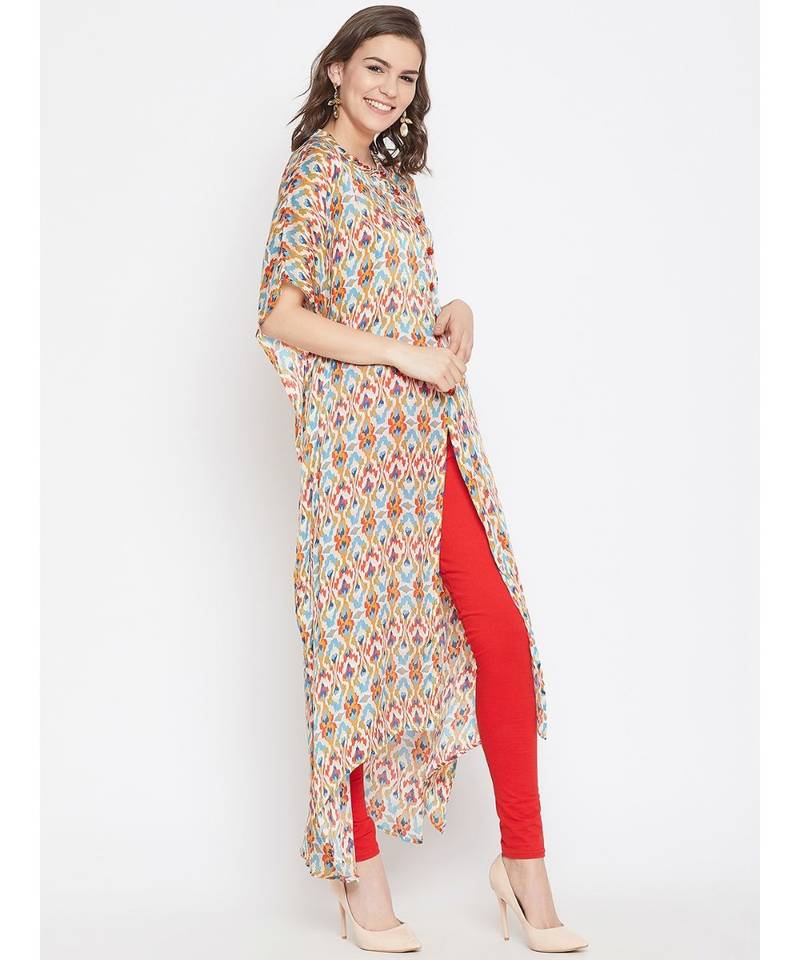 Color Splash Front Open Kaftan Kurta