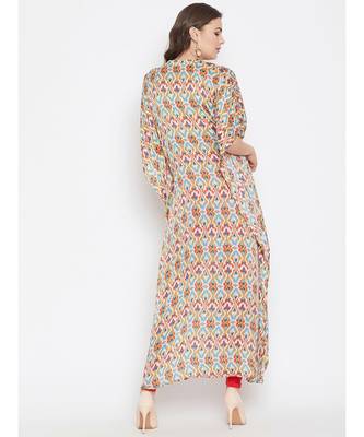 Color Splash Front Open Kaftan Kurta 5