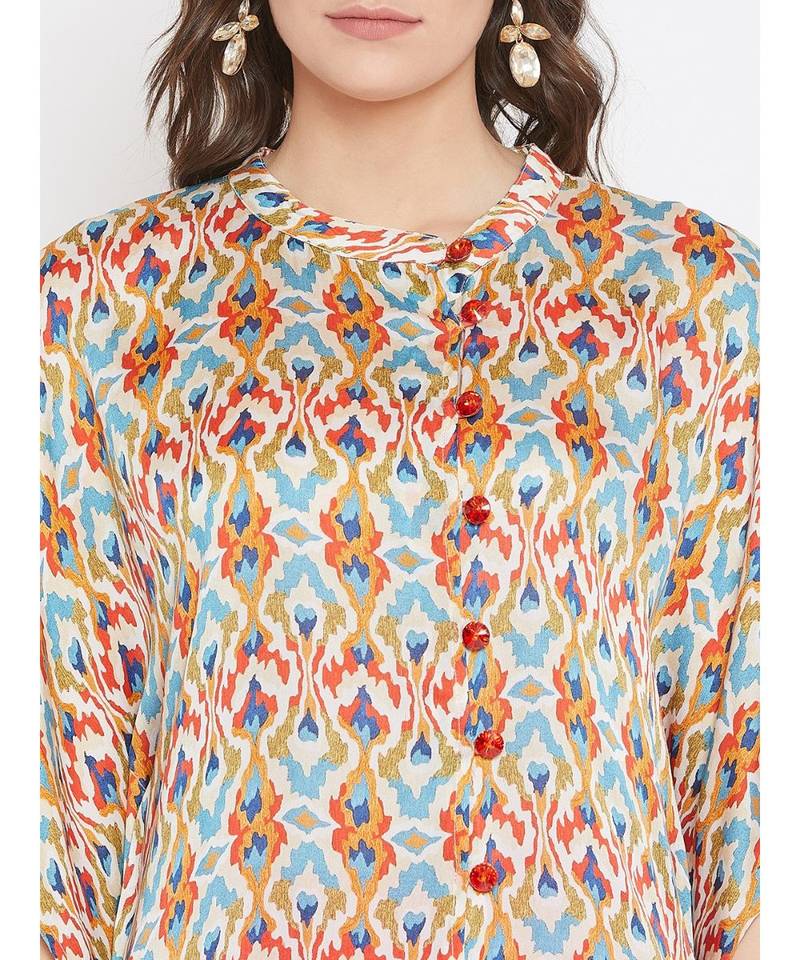 Color Splash Front Open Kaftan Kurta