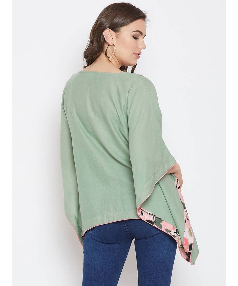 Sage Embellished Kaftan Top