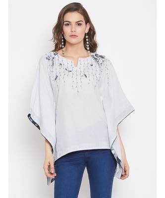 Grey Embellished Kaftan Top 1