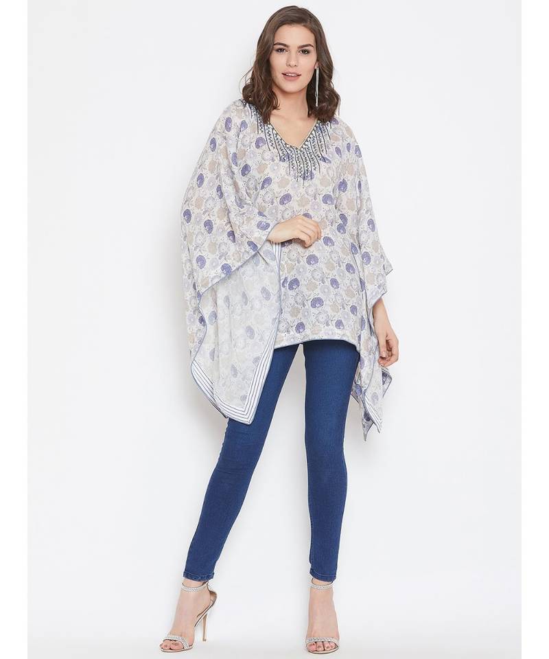 Candytuft Embellished Kaftan Top