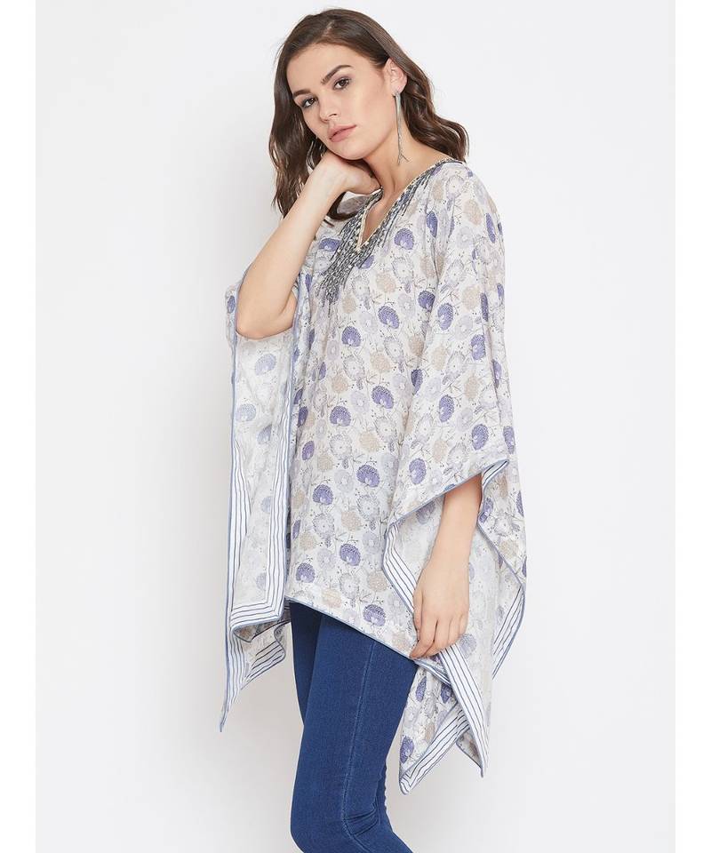 Candytuft Embellished Kaftan Top