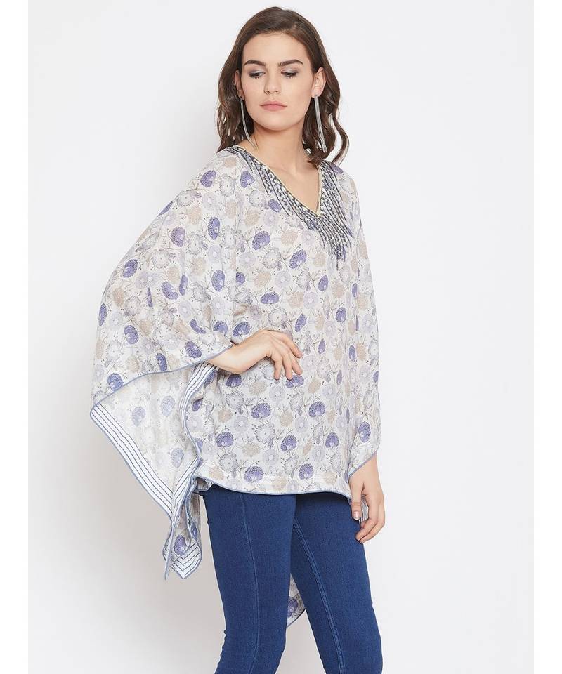Candytuft Embellished Kaftan Top