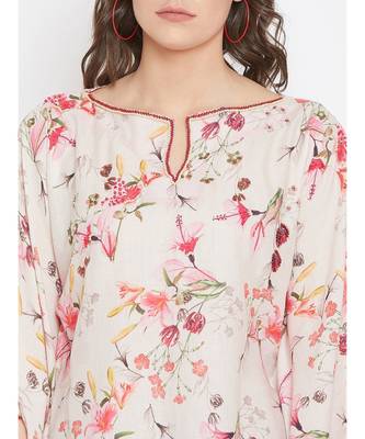 Floral Blush Embellished Kaftan Top 6