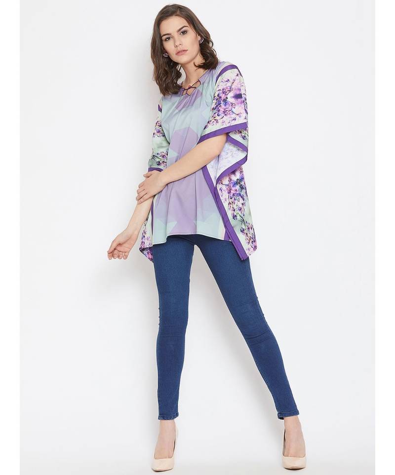 Floral Border Kaftan Top