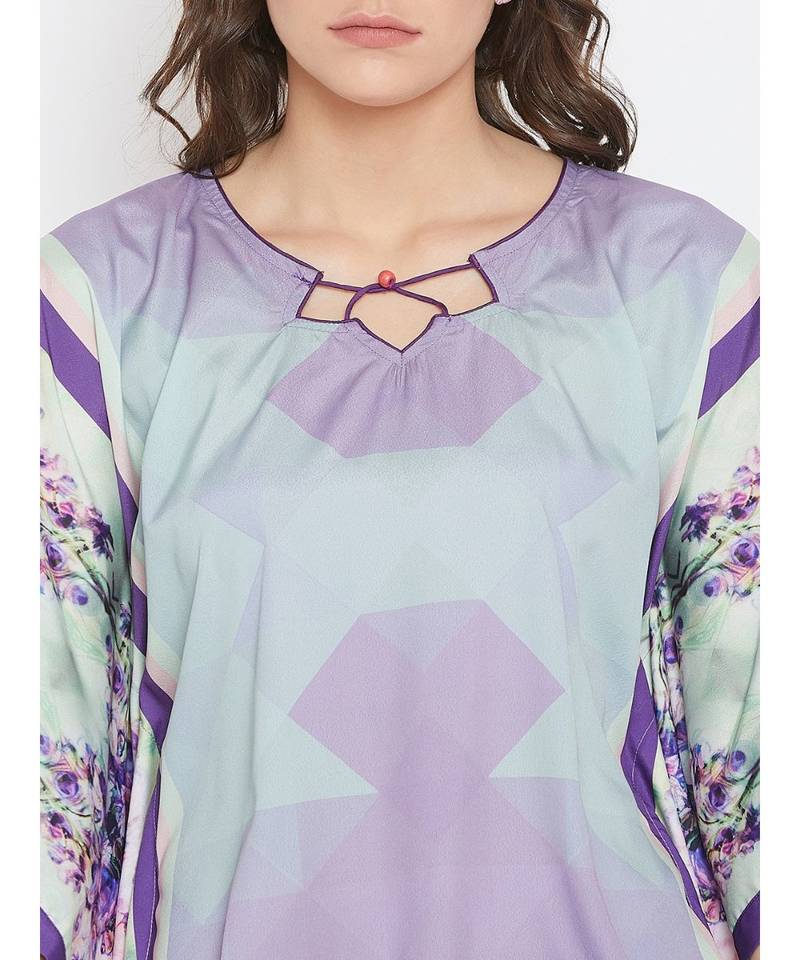 Floral Border Kaftan Top