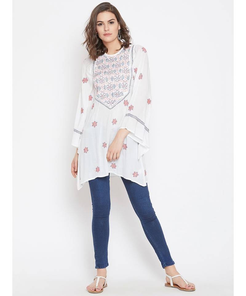 Chikan Embroidered Top