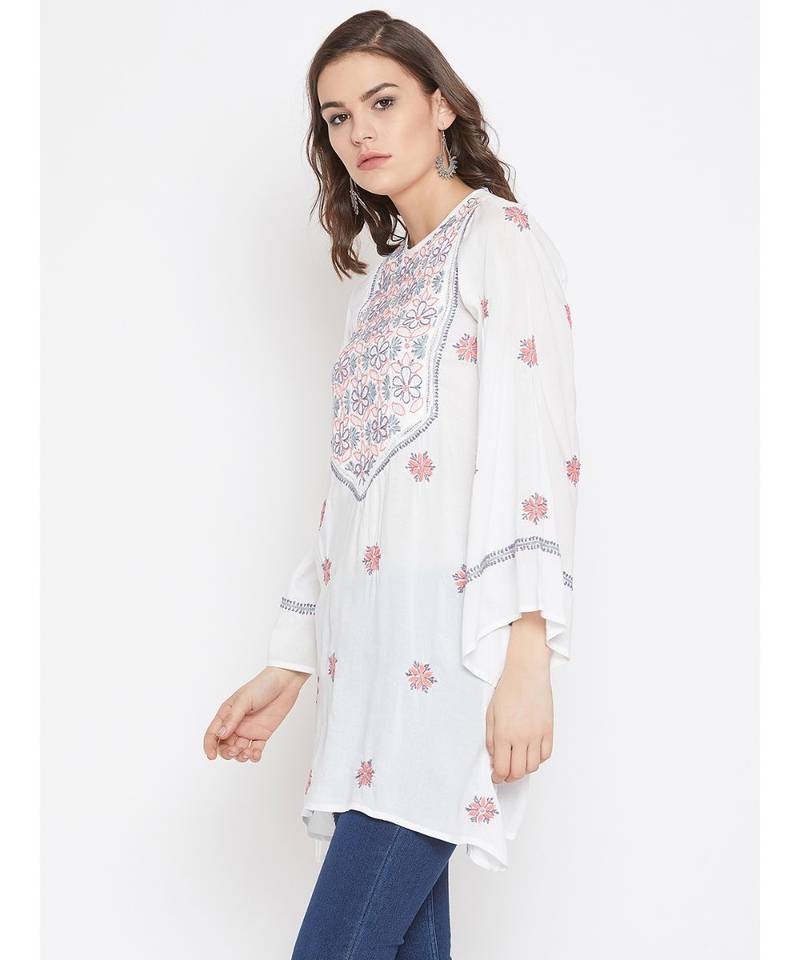 Chikan Embroidered Top