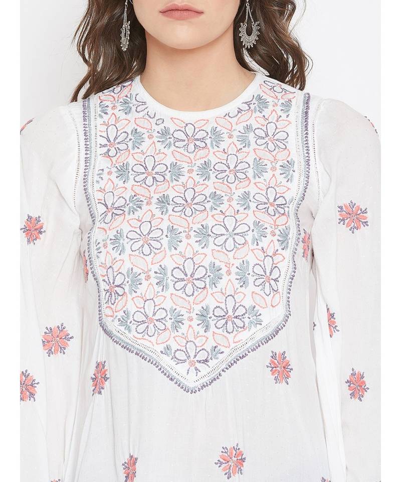 Chikan Embroidered Top