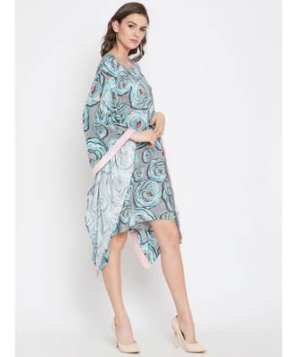 Floral Blush Kaftan with Sequins Border 4