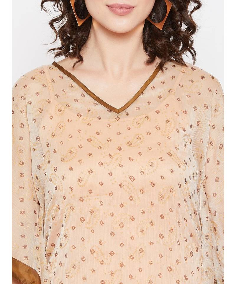 Polka Paisley Printed Kaftan