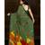 olive printed georgette saree with blouse