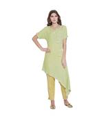 Pastel Verdant Chikankari Assymetric Kurta