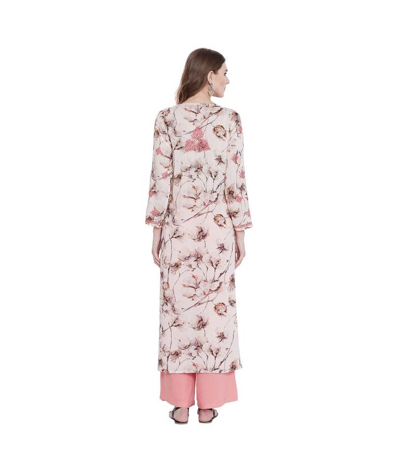 Pastel Peach Chikankari Kurta