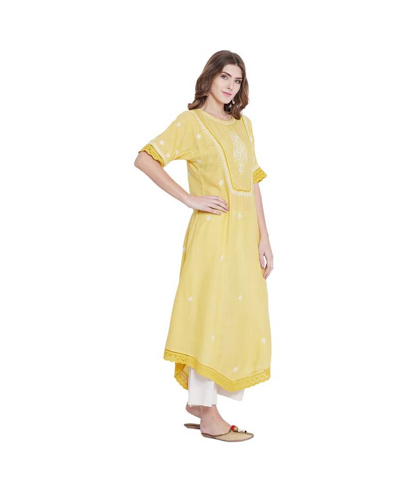 Pastel Sunshine Chikankari Kurta