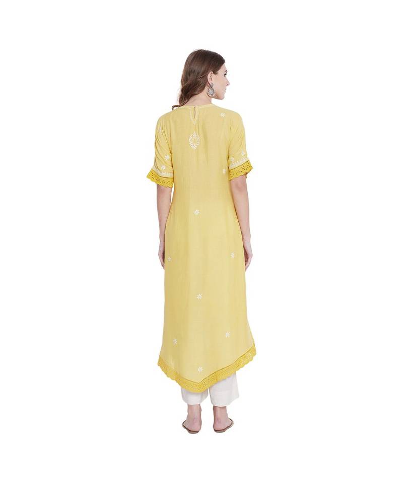 Pastel Sunshine Chikankari Kurta