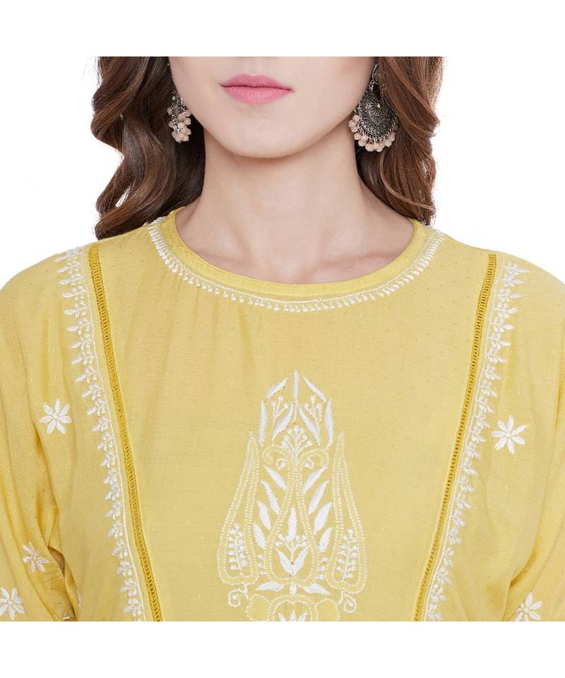 Pastel Sunshine Chikankari Kurta