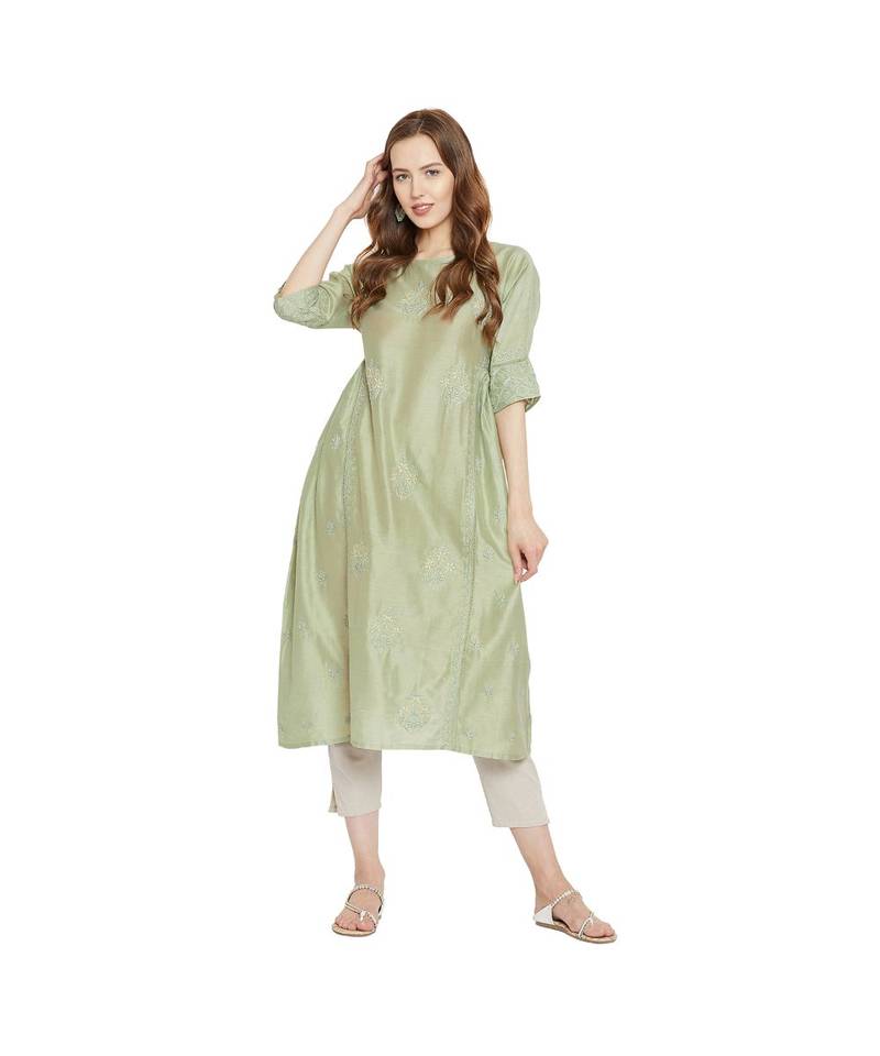 Green Elegance Chikankari Kurta
