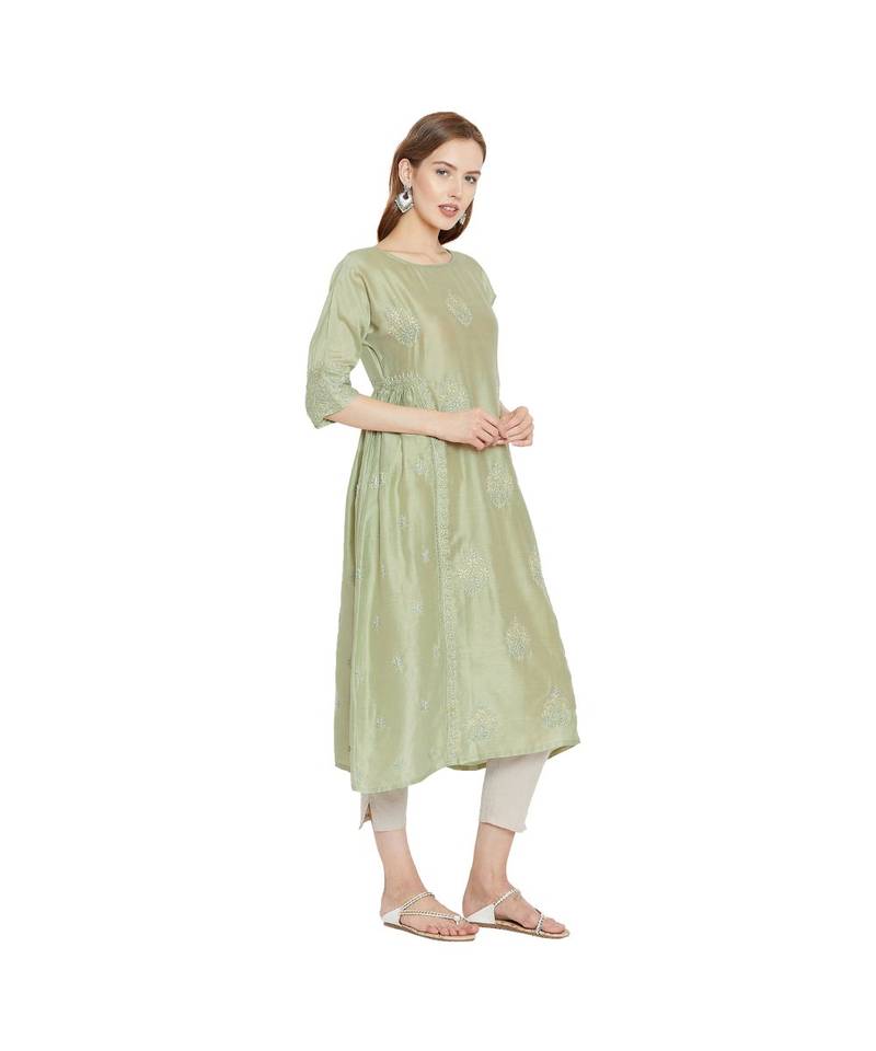 Green Elegance Chikankari Kurta