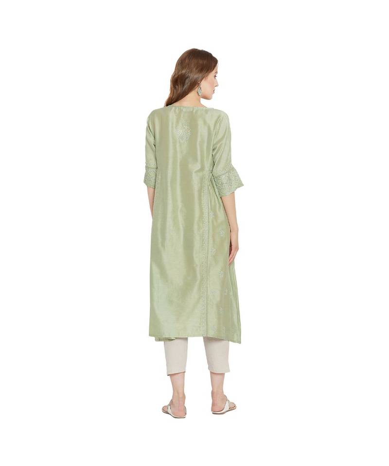 Green Elegance Chikankari Kurta