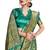 green woven art silk saree with blouse