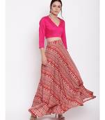 RK Print Pink Skirt Top Set