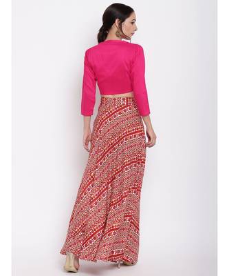 RK Print Pink Skirt Top Set 3