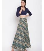 Grid Blue Skirt Top Set