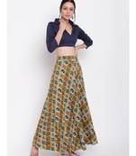 Grid Yellow Skirt Top Set