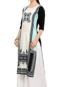 Sky Blue Printed Crepe kurti