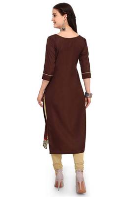 Coffee Printed Crepe kurti 2