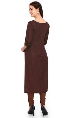 Coffee Printed Crepe kurti 2