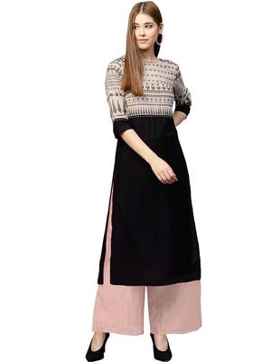 Multicolor Printed Crepe kurti 1