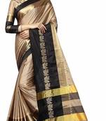 Black Printed Cotton Silk Saree With Blouse