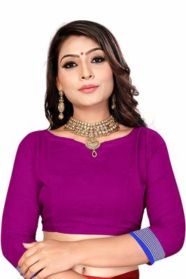 Pink Printed Cotton Silk Saree With Blouse 4