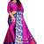 Blue Printed Cotton Silk Saree With Blouse