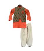 Printed Nehru Jacket with Kurta & Dhoti