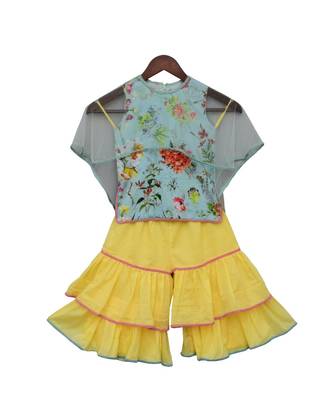 Printed Kurti with Cape & Sharara 1