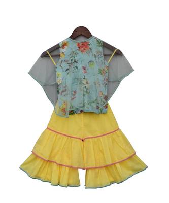 Printed Kurti with Cape & Sharara 2