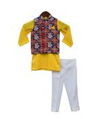 Blue Patola Nehru Jacket with Kurta & Pant