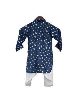 Blue foil printed kurta with salwar 3