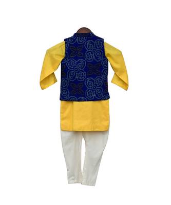 Blue Lehriya Nehru Jacket Set 3