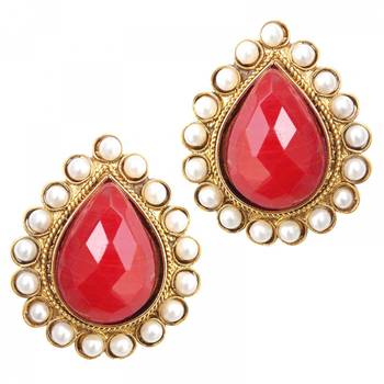 Maroon earrings 1